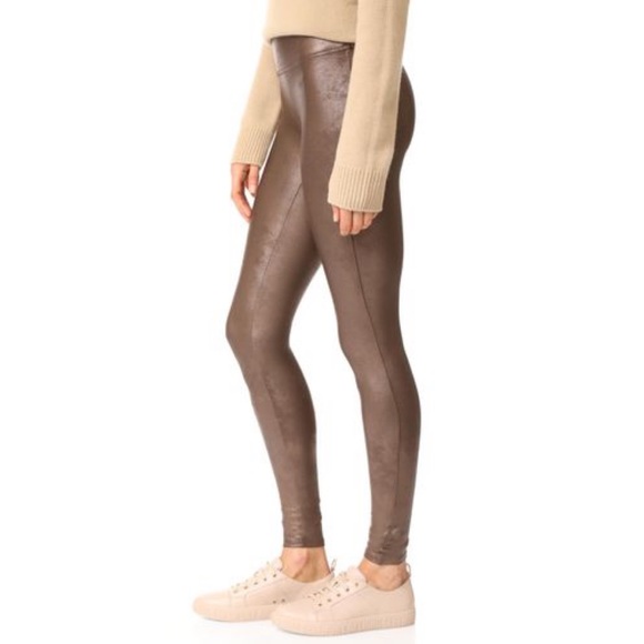 Spanx Faux Leather Leggings in Color Bronze Metal - Picture 2 of 6